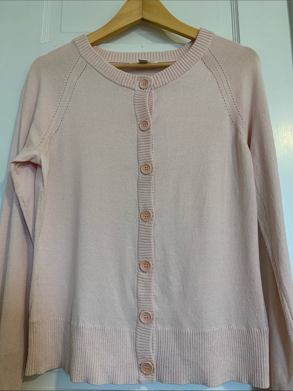 Banana Republic | Light Pink Button-Front Silk Cardigan Size L